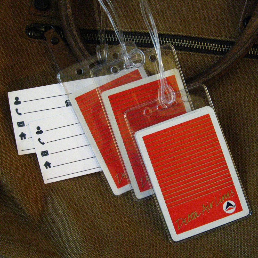 ✈️ Delta Airlines Vintage Red Logo Luggage Tags (3)